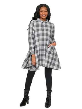 NWT Tulip Clothing Demi Button Down Top Line Up Print Tunic Size M